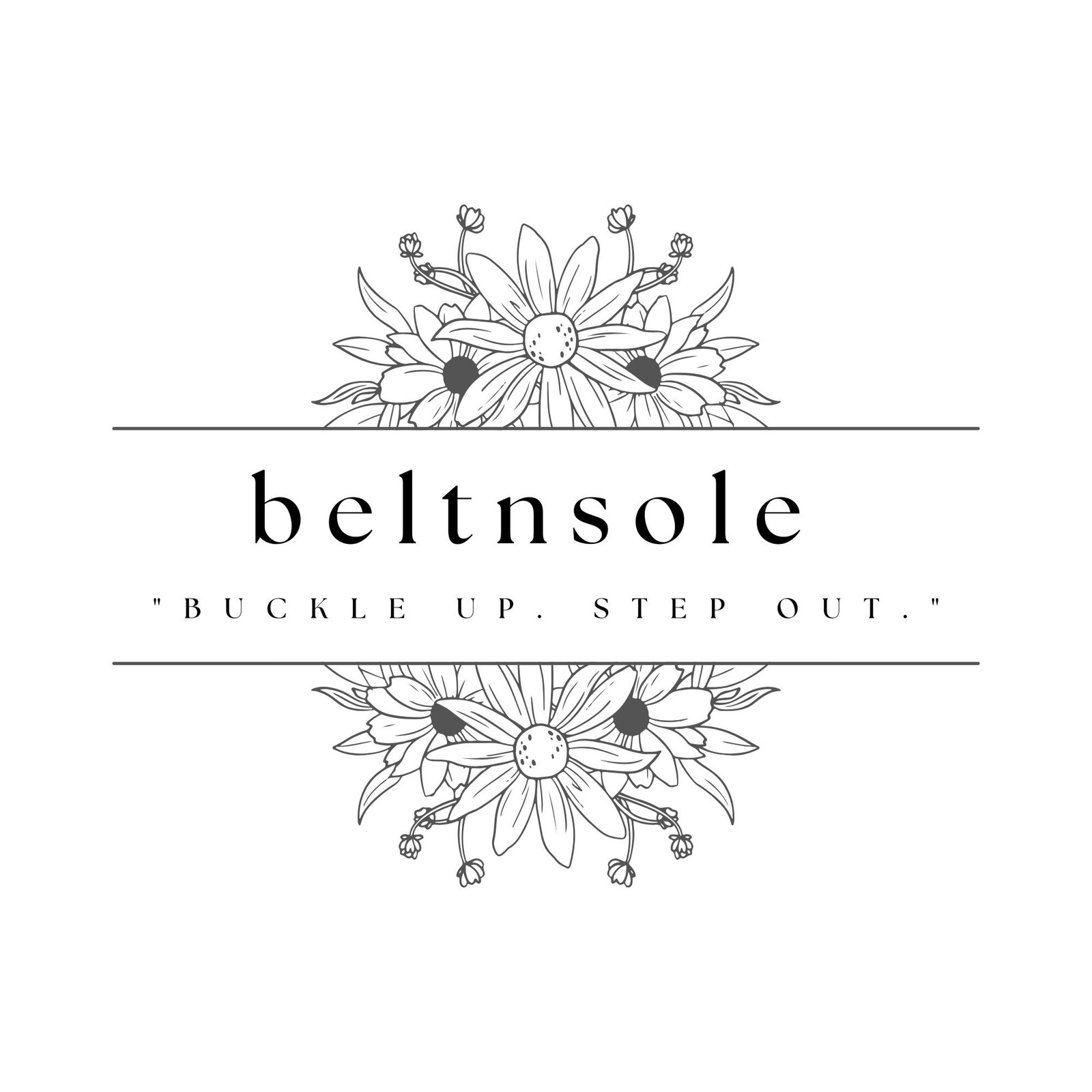 black and white minimalist florist logo
